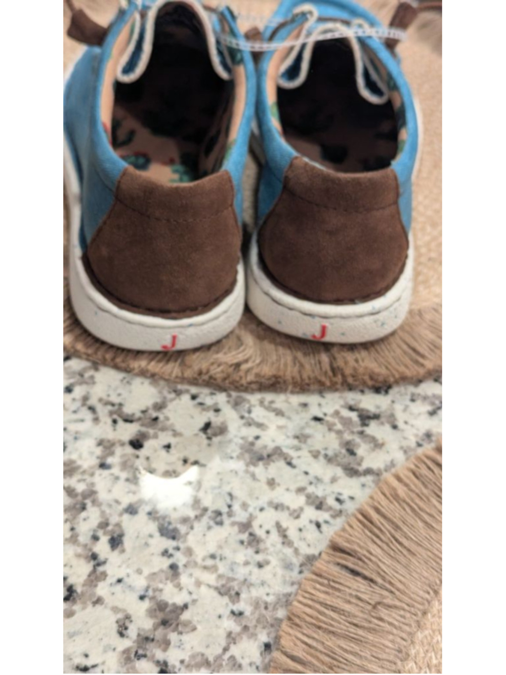 Justin Women's Casual Canvas Lace-Up Shoes Blue Brown Size 10 - Picture 10 of 12